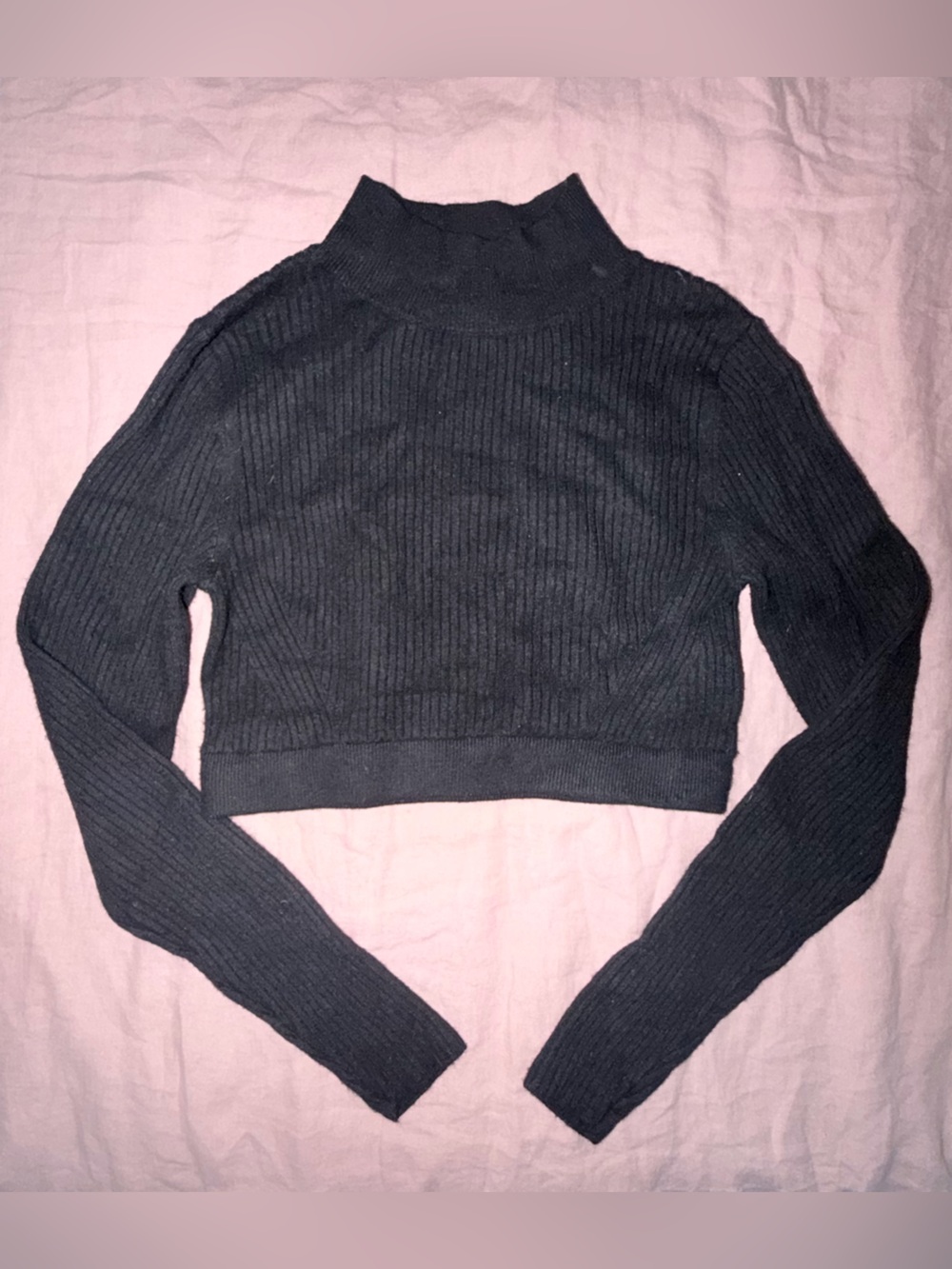 wild fable Black Ribbed Crewneck Sweater